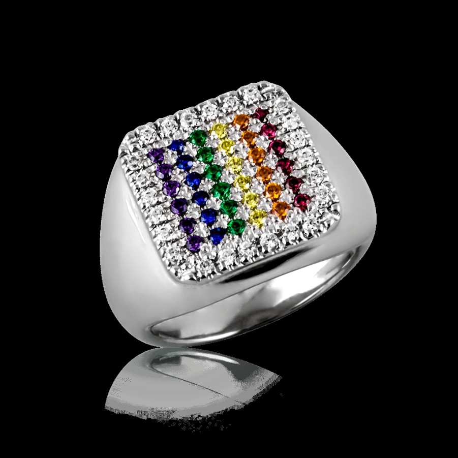 Anelli MANGANESE Gioielli | Anello Arcobaleno A398 "Planet Pride"