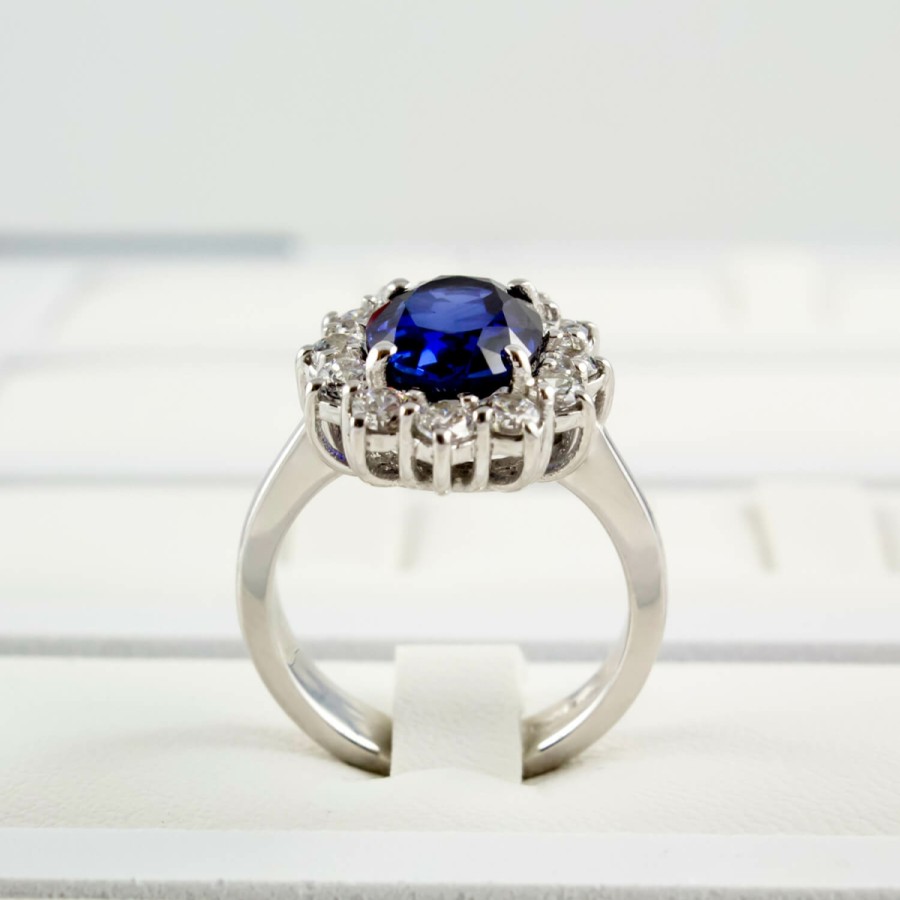 Anelli MANGANESE Gioielli | Anello Ovale Grande Blu A282Bl "Princess"