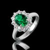 Anelli MANGANESE Gioielli | Anello Ovale Piccolo Verde A382Ve "Princess"