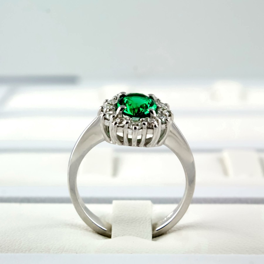 Anelli MANGANESE Gioielli | Anello Ovale Piccolo Verde A382Ve "Princess"