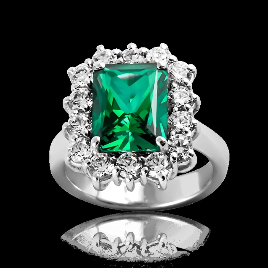 Anelli MANGANESE Gioielli | Anello Grande Verde A370Ve "Princess"