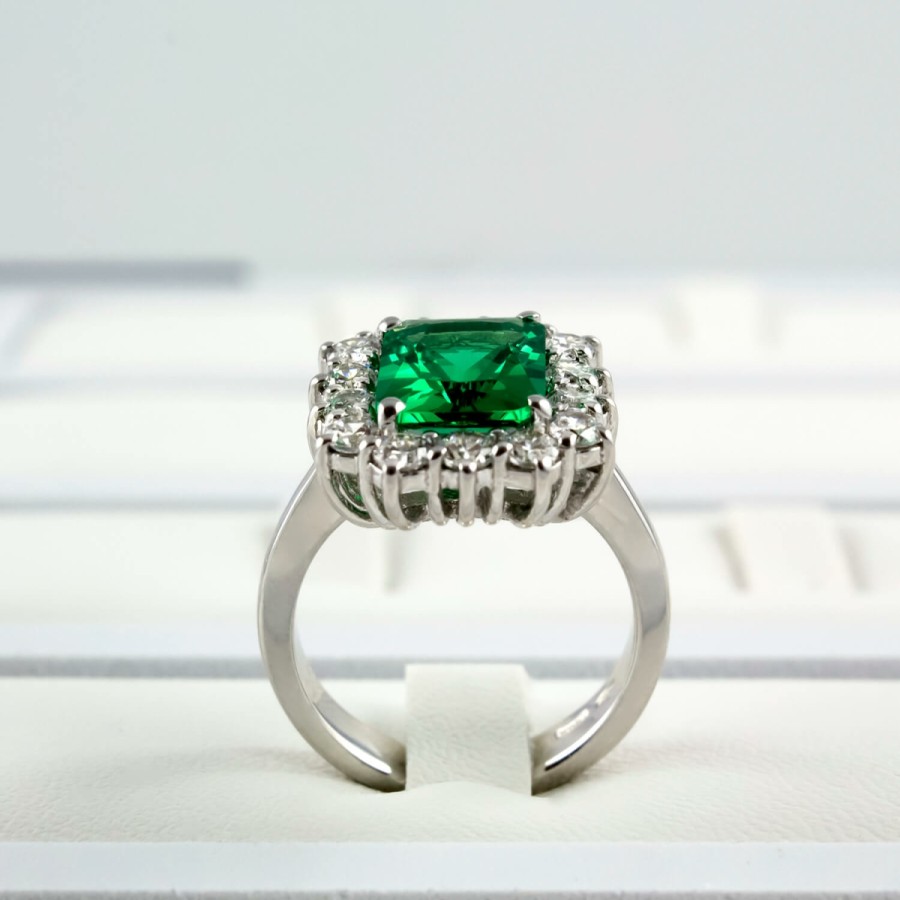 Anelli MANGANESE Gioielli | Anello Grande Verde A370Ve "Princess"