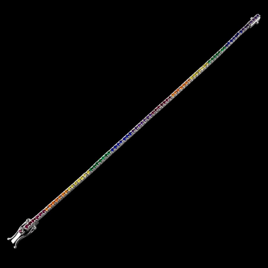 Bracciali MANGANESE Gioielli | Bracciale Tennis Multicolore Piccolo R340Mc "Planet Pride"