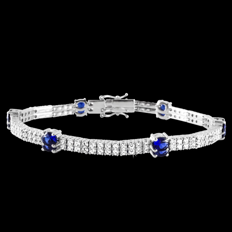 Bracciali MANGANESE Gioielli | Bracciale Tennis Blu R366Bl "Classic"