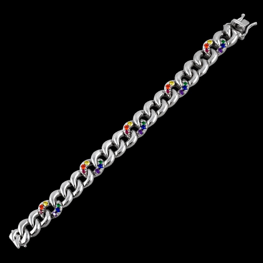 Bracciali MANGANESE Gioielli | Bracciale A Catena Arcobaleno G133 "Planet Pride"