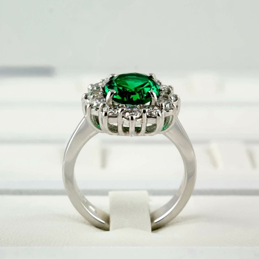 Anelli MANGANESE Gioielli | Anello Ovale Grande Verde A282Ve "Princess"