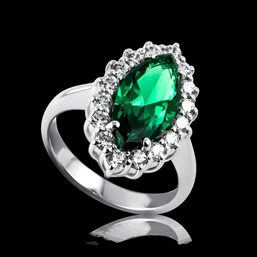 Anelli MANGANESE Gioielli | Anello Navette Verde A503Ve "Princess"