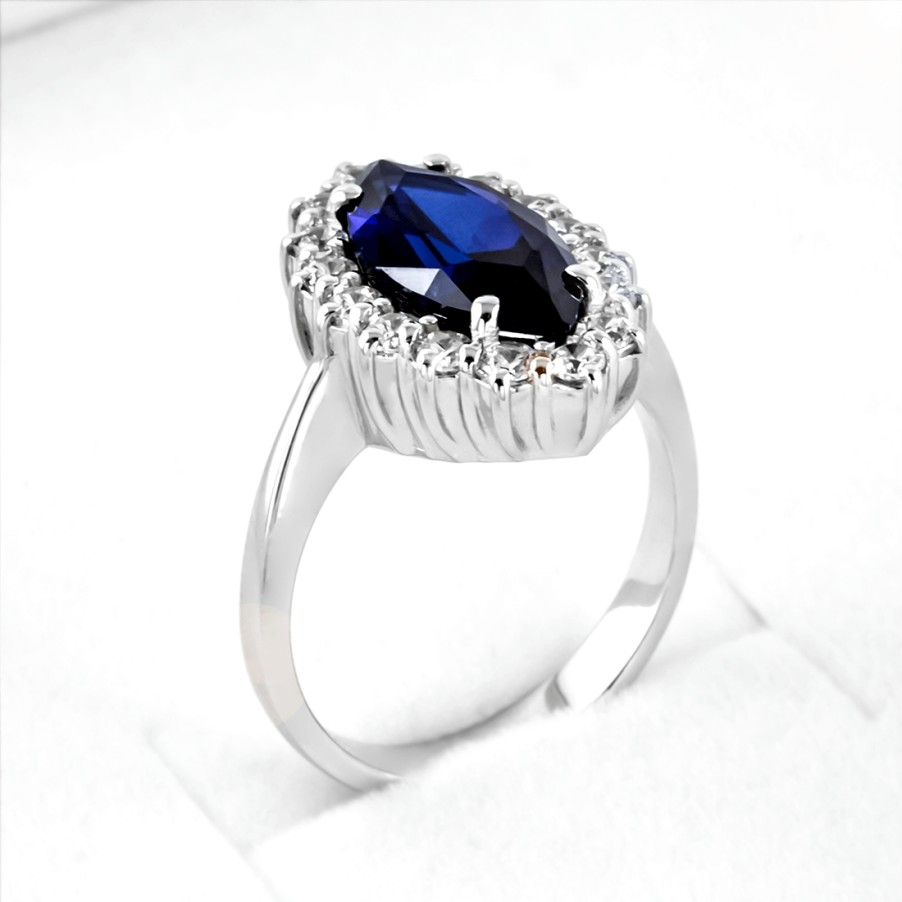 Anelli MANGANESE Gioielli | Anello Navette Blu A503Bl "Princess"