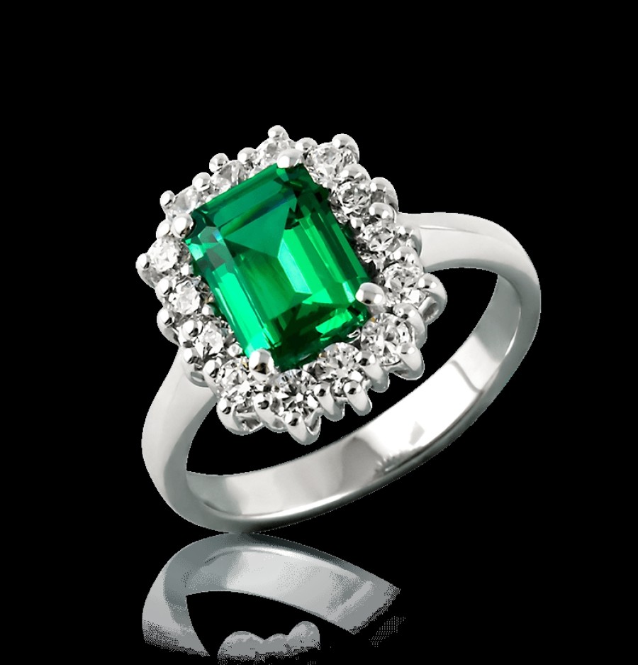 Anelli MANGANESE Gioielli | Anello Piccolo Verde A381Ve "Princess"