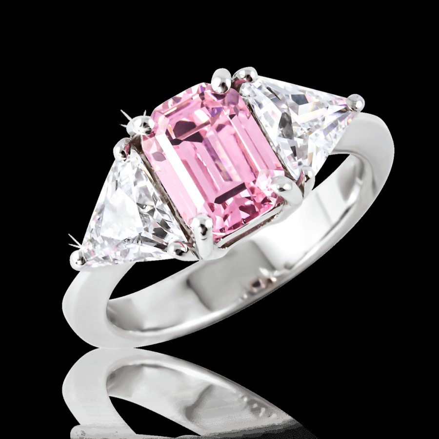 Anelli MANGANESE Gioielli | Anello Pietra Rettangolare Rosa A506R "Lovely Pastel"