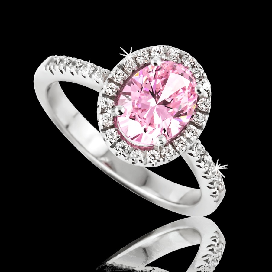 Anelli MANGANESE Gioielli | Anello Pietra Ovale Rosa A374R "Lovely Pastel"