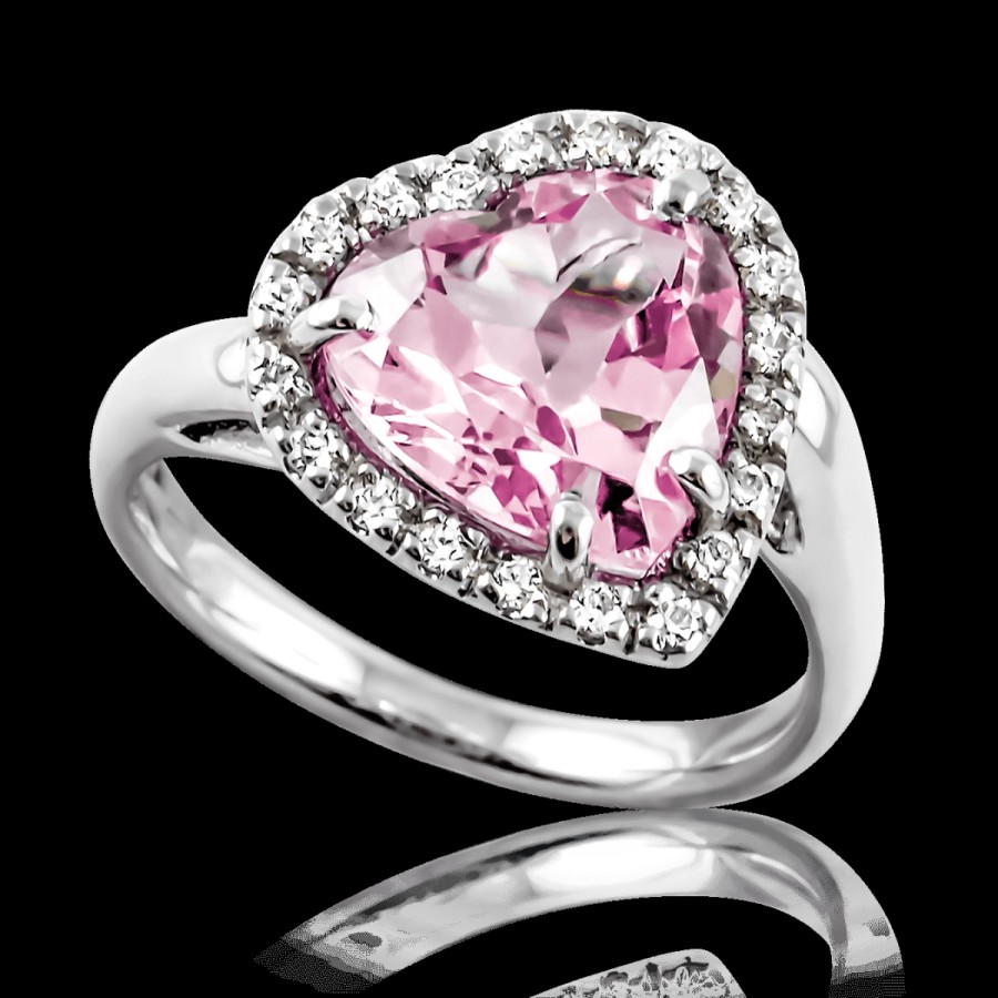 Anelli MANGANESE Gioielli | Anello Pietra Cuore Rosa A448R "Lovely Pastel"